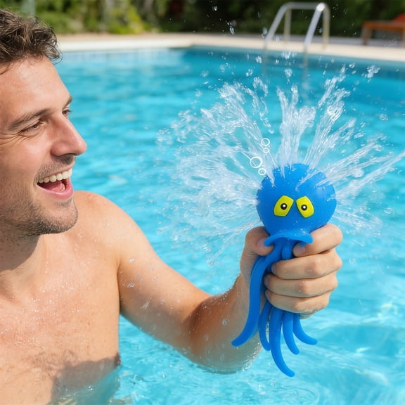 YiJuHui Squeeze Stress Relief Toy Octopus Water Spray Bath Pool Play Sensory Fidget Sensory Toy for Stress Anxiety Relief Water Squirt Fun Pool Bath Time Water Gun Summer Water Game