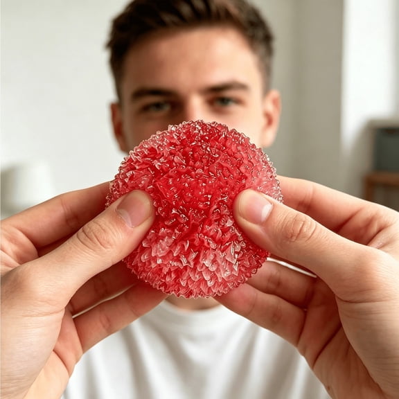 YiJuHui Stress-Relieving Grass Ball, 2.4in Textured Squeeze Toy for Adults, Slow Spring Back Dumpling Shape Pincher, Voice-Activated Slush Ball for Desk Decor
