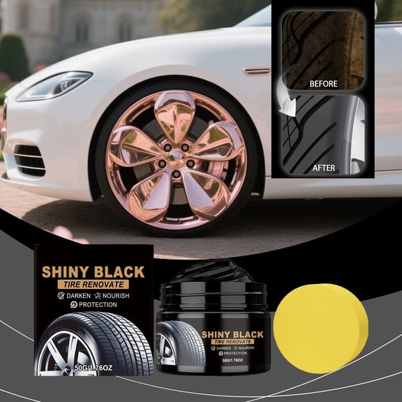 YiJuHui Tire Shine Gel Car Tire Renovation Cream Restores Dull Faded Tires Natural Gloss Daily Maintenance Protectant Non-Greasy Long-Lasting Shine