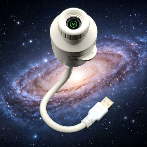 YiJuHui USB Projector Night Light, 360° Adjustable LED Aurora Space Lamp with 3 Films, Touch Dimming Control, Focusable Starlight Projector for Ceiling, Bedroom, Romantic Atmosphere