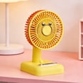 thumbnail image 1 of YiJuHui USB Rechargeable Desktop Mini Fan, Portable Small Fan with LED Light, Quiet 3-Speed Personal Fan for Office Desk Dorm Home Travel, Foldable Handheld & Neck Hanging, Cooling Fan, 1 of 7