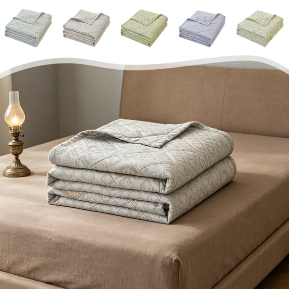 YiJuHui Ultra-Soft Summer Quilt, Lightweight Cooling Blanket - 59x78 in, Breathable & Durable, Suitable for Bed, Couch, Air Conditioning Room, Blue
