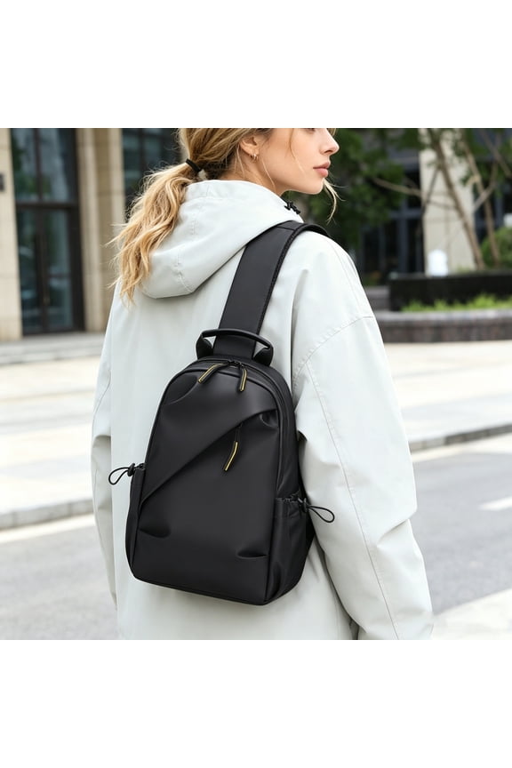 Unisex Everyday Sling Bag Crossbody Chest Pack Lightweight Shoulder Bag with Multiple Pockets for Travel Commute Hiking Work Outdoor