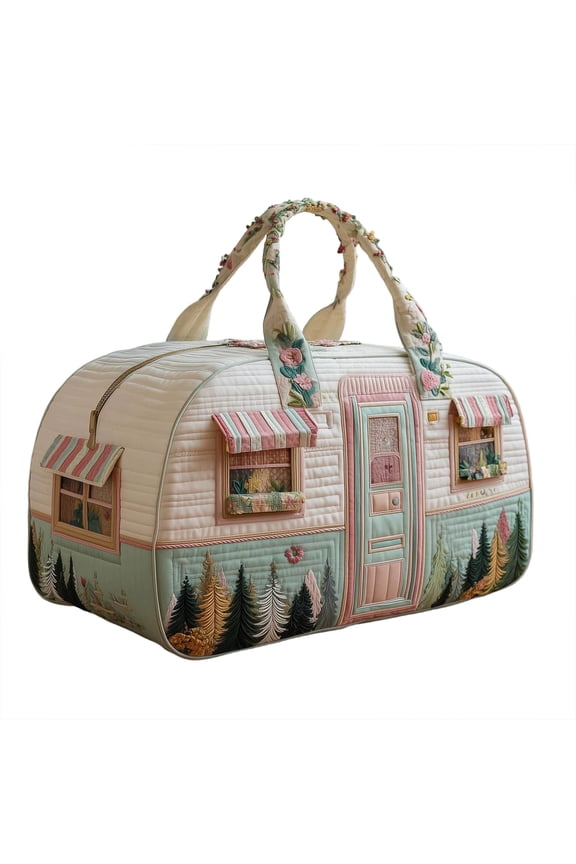 Vintage Travel Bag, Large Capacity Overnight Duffle Bag for Women, Retro Printed Luggage with Adjustable Shoulder Strap, Stylish Carry-On for Weekend Getaways or Vacations