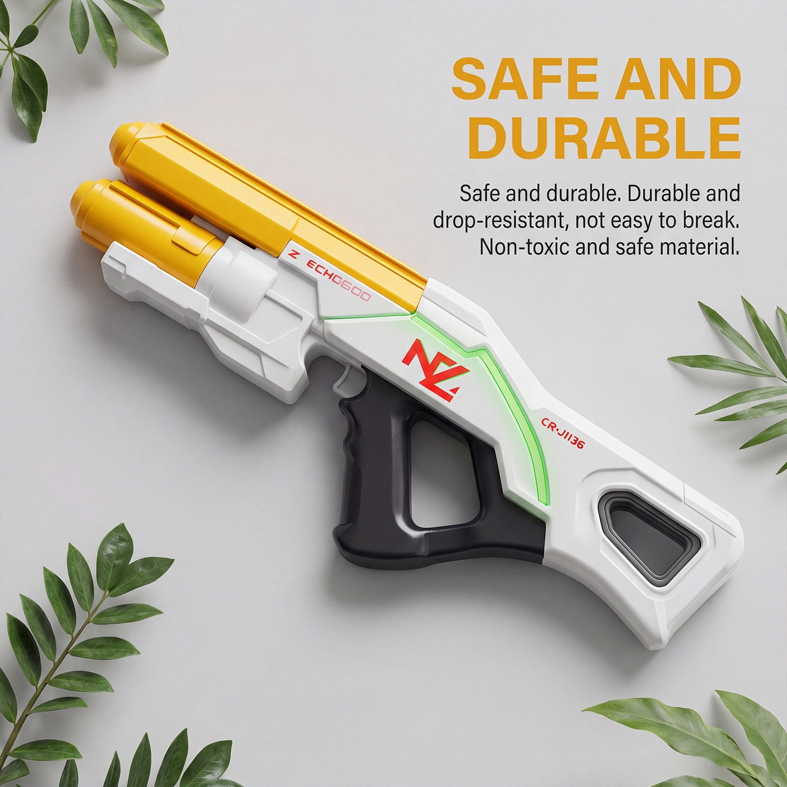 YiJuHui Water Blaster LED Light Up Water Guns with Flashing Lights, Automatic Pump Long Range Soaker, Glow Outdoor Summer Pool Beach Backyard Water Fighting Toys