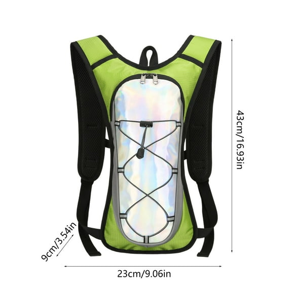 YiJuHui 2pcs Reflective Hydration Backpack, Hydration Pack - Water Backpack , Essential for Festivals - Rave Hydration Pack for Hiking, Running, Cycling, and Festivals