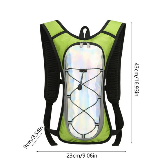 YiJuHui 3pcs Reflective Hydration Backpack, Hydration Pack - Water Backpack , Essential for Festivals - Rave Hydration Pack for Hiking, Running, Cycling, and Festivals