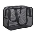thumbnail image 1 of YiJuHui 4pcs Mesh Shower Caddy Mash Shower Bag Black Portable Mesh Accessories Organizer Tote for Gym Dorm Room, 1 of 6
