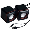 thumbnail image 1 of YiLBX Mini Portable USB Speaker, Compact Stereo Small Square Loudspeaker with 3.5mm Audio Jack for Laptop Desktop Computer, 1 of 7