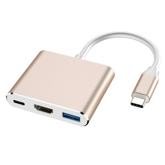 YiLBX USB C to HDMI Multiport Adapter, USB 3.1 Gen 1 Thumderbolt 3 to HDMI 4K Video Converter/USB 3.0 Hub Port PD Quick Charging Port