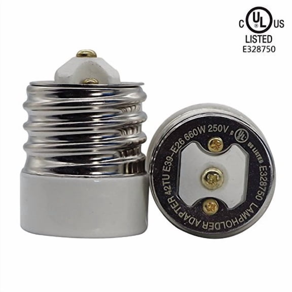 YiLighting - Porcelain Mogul Base (E39) to Medium Base (E26/E27) Antique Mogul Light Bulb Lamp Adapter Converter Reducer (5pcs-Pack)