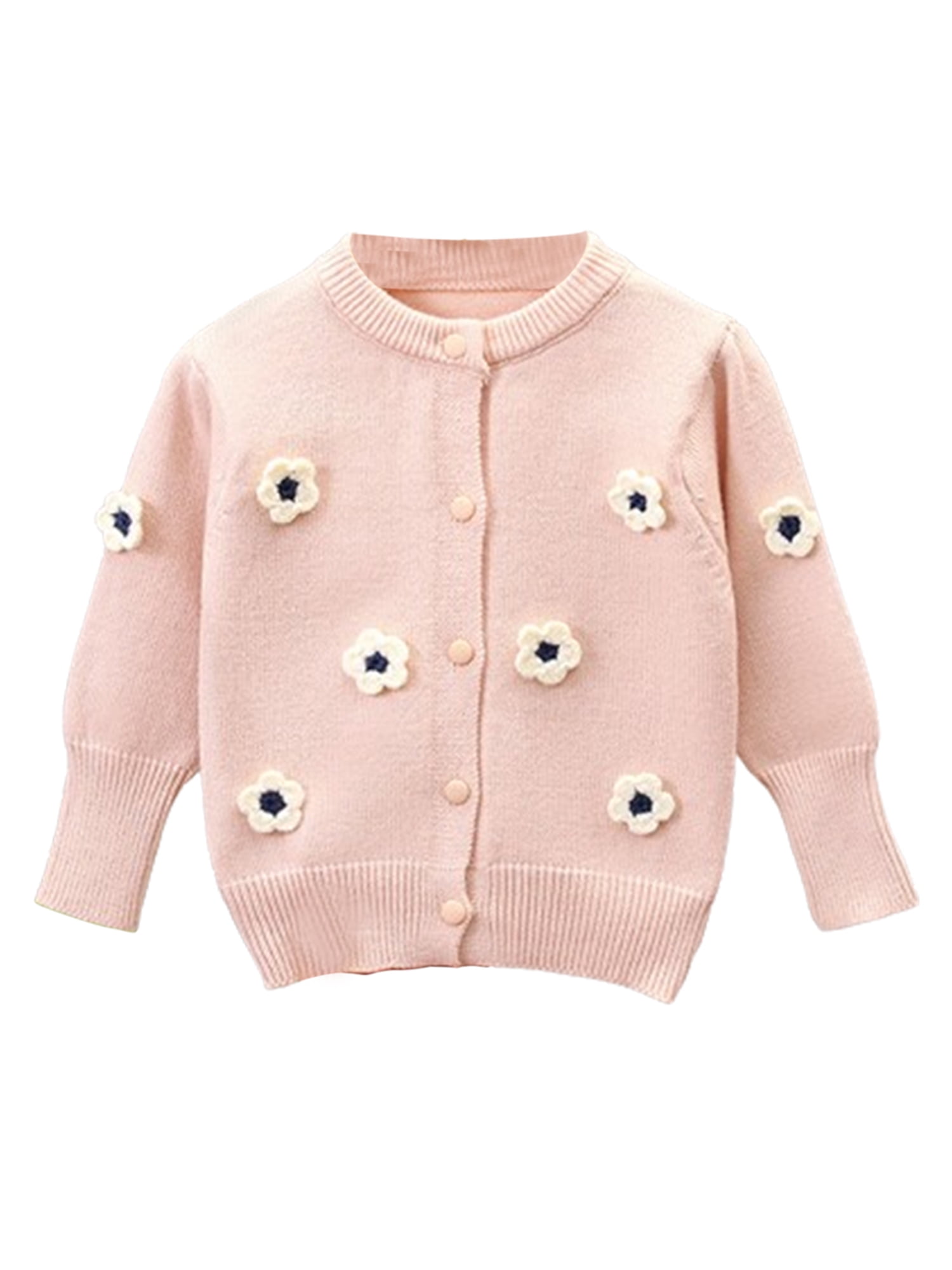 YiLvUst Girl Floral Knit Cardigan Button-down Long Sleeve YiLvUst Girl Floral Knit Cardigan Button-down Long Sleeve
