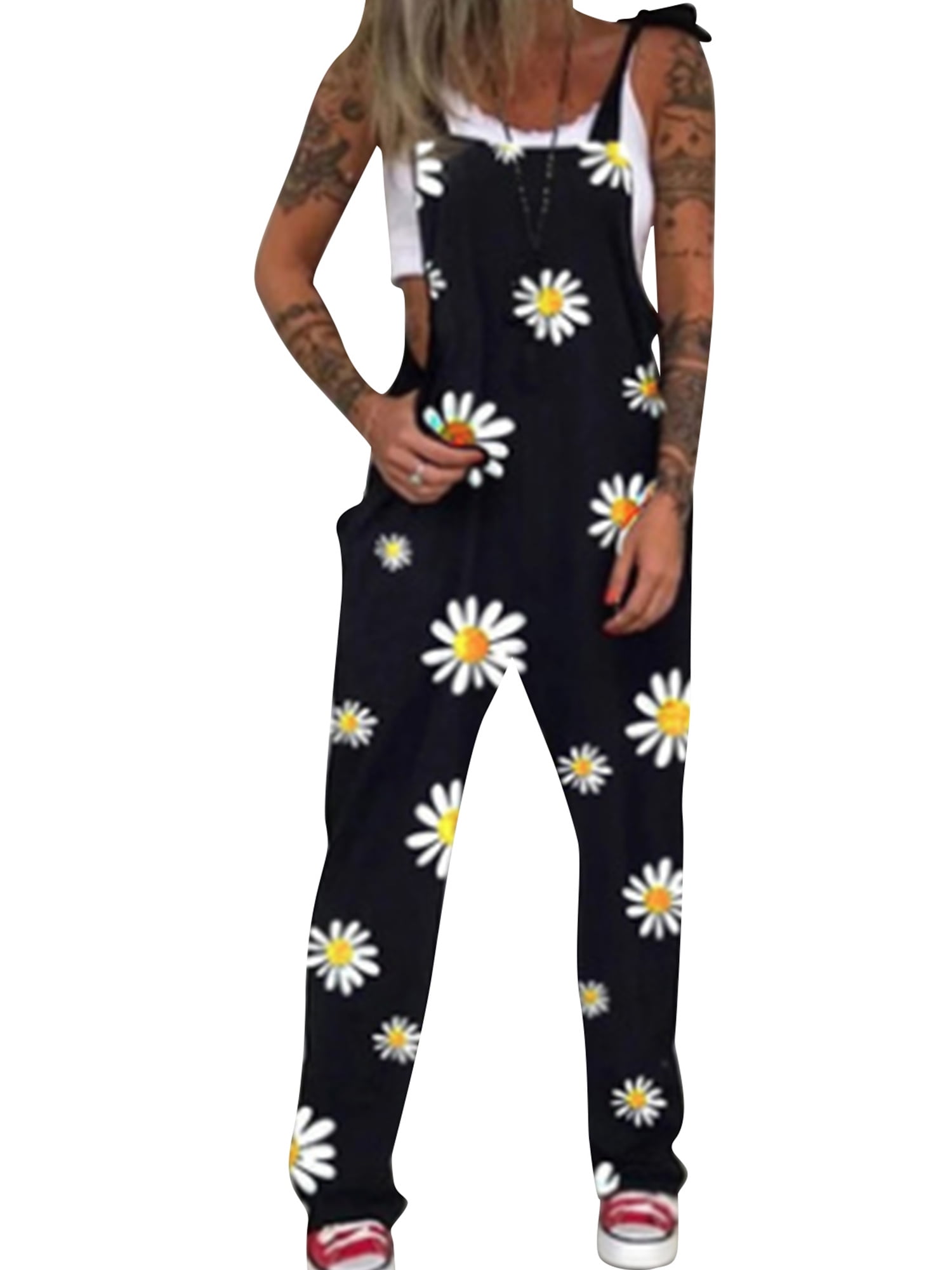 YiLvUst Plus Size Women Halloween Jumpsuit Skeleton Printed Sleeveless