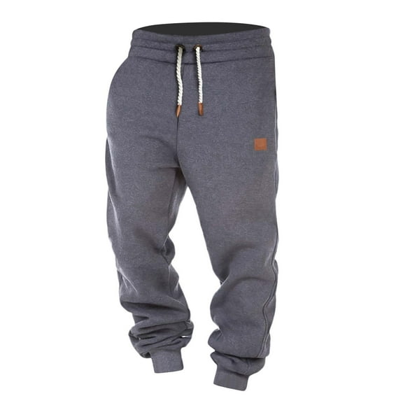 YiQuka Jogger Sweat Pants With Pocket for Men Solid - Wide Straight Leg Joggers Mens Work Clothes Baggy Sweats Flannel Sweatpants Men Men Cargo Pants With Pockets Mens Joggers