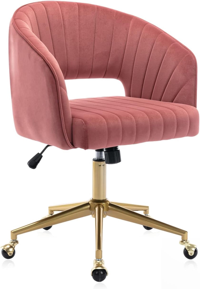 YiSHOP Velvet Office Desk Chair, Modern Adjustable Home Desk Chair with ...