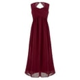 thumbnail image 1 of YiZYiF Big Girls Juniors Chiffon Lace Wedding Party Bridesmaid Ball Gown High Waist Maxi Dress, 1 of 7