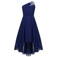 thumbnail image 1 of YiZYiF Big Girls Shiny Beaded One Shoulder Evening Proms Dress High-low Hem Birthday Party Dresses, 1 of 7