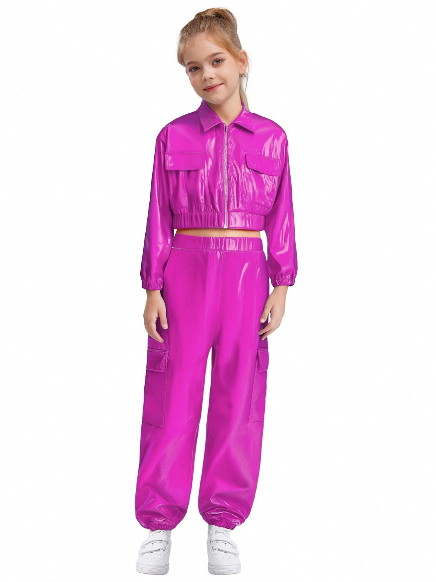 YiZYiF Dans outfit voor kinderen, meisjes, glitter, latin, jazz outfit