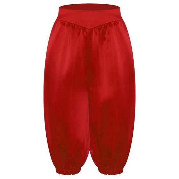YiZYiF Boys Girls Medieval Capri Pants Solid Color High-rise Waist Trousers for Renaissance Festival Red 6