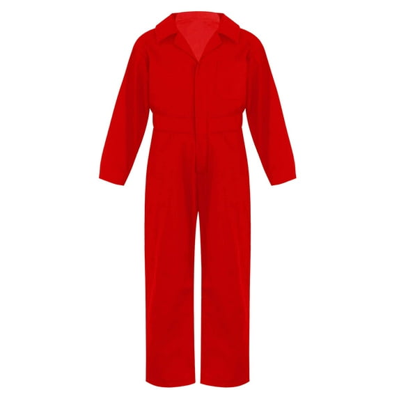 YiZYiF Boys Halloween Mechanic Boiler Cosplay Costume Long Sleeve Coverall Jumpsuit,Sizes 6-16 Red-B 8