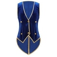 thumbnail image 1 of YiZYiF Boys Steampunk Medieval Velvet Tailcoat Victorian Gentleman Tuxedo Vest Sleeveless Jacket Royal Blue 6, 1 of 7