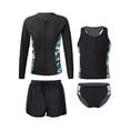 thumbnail image 1 of YiZYiF Girls 4Pcs Printed Swimsuit Long Sleeve Coat with Racerback Tank Top Shorts Briefs for Bathing Pool Beach Swimming Zipper Lily 6, 1 of 7