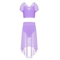thumbnail image 1 of YiZYiF Girls Ballet Dance Outfit Crop Top with Mesh Skirt Lyrical Dance Dress, 1 of 7