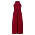 thumbnail image 1 of YiZYiF Girls Chiffon Halter Neck Wide Leg Jumpsuit Juniors Ball Gown High Waist Ruffle Pants Romper Pageant Party Outfit Burgundy 16, 1 of 7