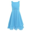 thumbnail image 1 of YiZYiF Girls Chiffon High Waist Dress Sleeveless Ruched Top Bodice Flower Girl Dress Birthday Party Wedding Bridesmaid Dress, 1 of 6