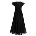 thumbnail image 1 of YiZYiF Girls Chiffon High Waist Flutter Sleeves Dress for Birthday Wedding Party,Sizes 4-14, 1 of 5