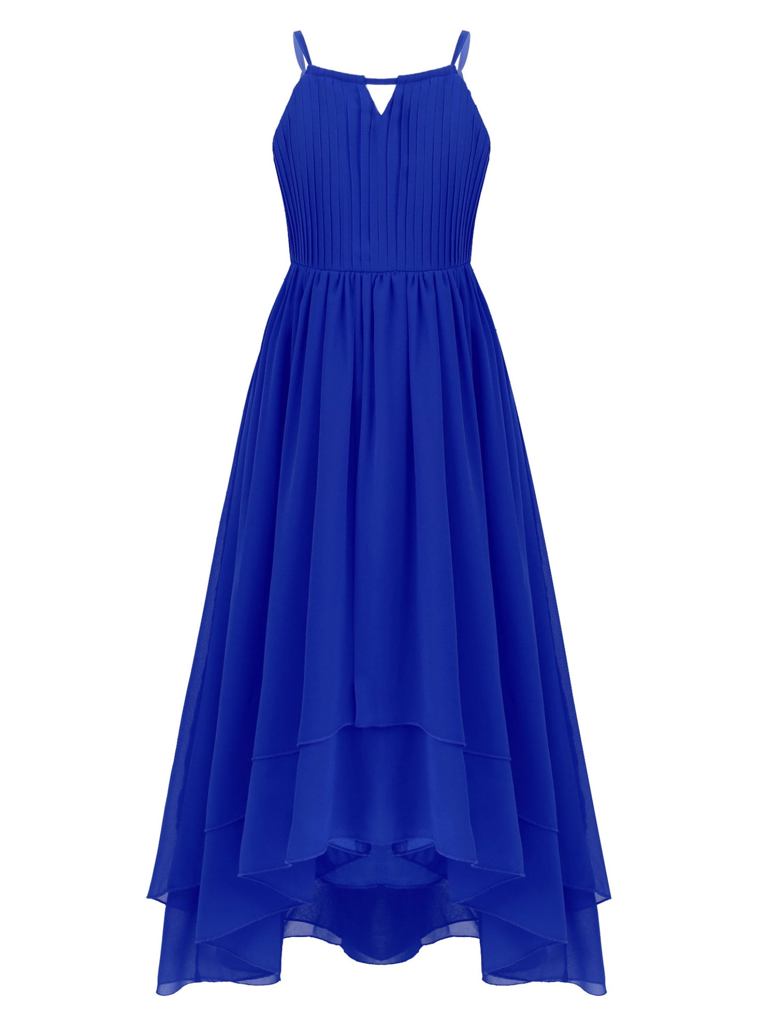 YiZYiF Girls Pleated Chiffon Flower Girl Dress - Sleeveless Junior Bridesmaid Dress