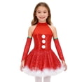 thumbnail image 1 of YiZYiF Girls Christmas Party Snowman Costume Shiny Sequins Figure Skating Ballet Tutu Dance Dress Red 12, 1 of 7