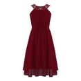 thumbnail image 1 of YiZYiF Girls Halter Pageant Ball Gown Chiffon Juniors Wedding Party Bridesmaid Dress, 1 of 7