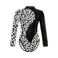 thumbnail image 1 of YiZYiF Girls Leopard Patchwork Ballet Dance Leotard Long Sleeve Gymnastic Unitard Black-B 10, 1 of 7