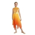 thumbnail image 1 of YiZYiF Girls Lyrical Praise Dance Dress Sparky Sequins Sleeveless Liturgical Worship Tunic Overlay Gold 8, 1 of 7