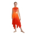 thumbnail image 1 of YiZYiF Girls Lyrical Praise Dance Dress Sparky Sequins Sleeveless Liturgical Worship Tunic Overlay Red 10, 1 of 7
