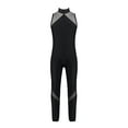thumbnail image 1 of YiZYiF Girls Mesh Patchwork Gymnastic Jumpsuit Faux Diamonds Decor Skating Leotard, 1 of 7