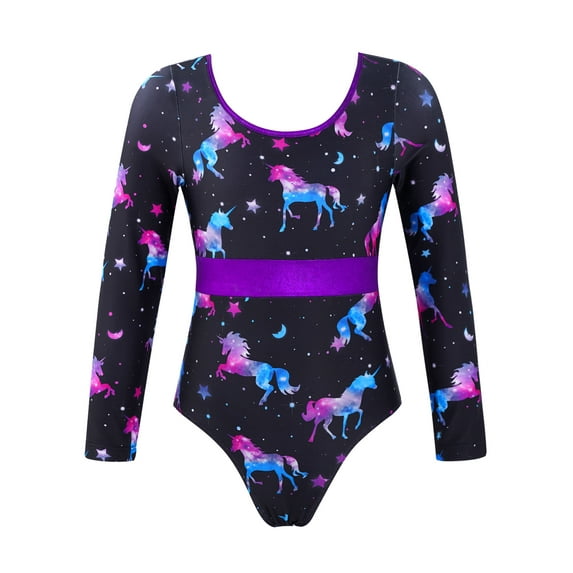 YiZYiF Girls One-piece Cartoon Print Swimming Jumpsuit Long Sleeves Open Back Swimwear