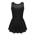 thumbnail image 1 of YiZYiF Girls Rhinestones Ballet Gymnastic Skirted Leotard Tulle Back Costume Dress Black 12, 1 of 7