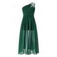 thumbnail image 1 of YiZYiF Girls Shiny Beaded Party Dress One Shoulder Ruched Jumpsuit Romper Wedding Birthday Evening Prom Gown Green 6, 1 of 6