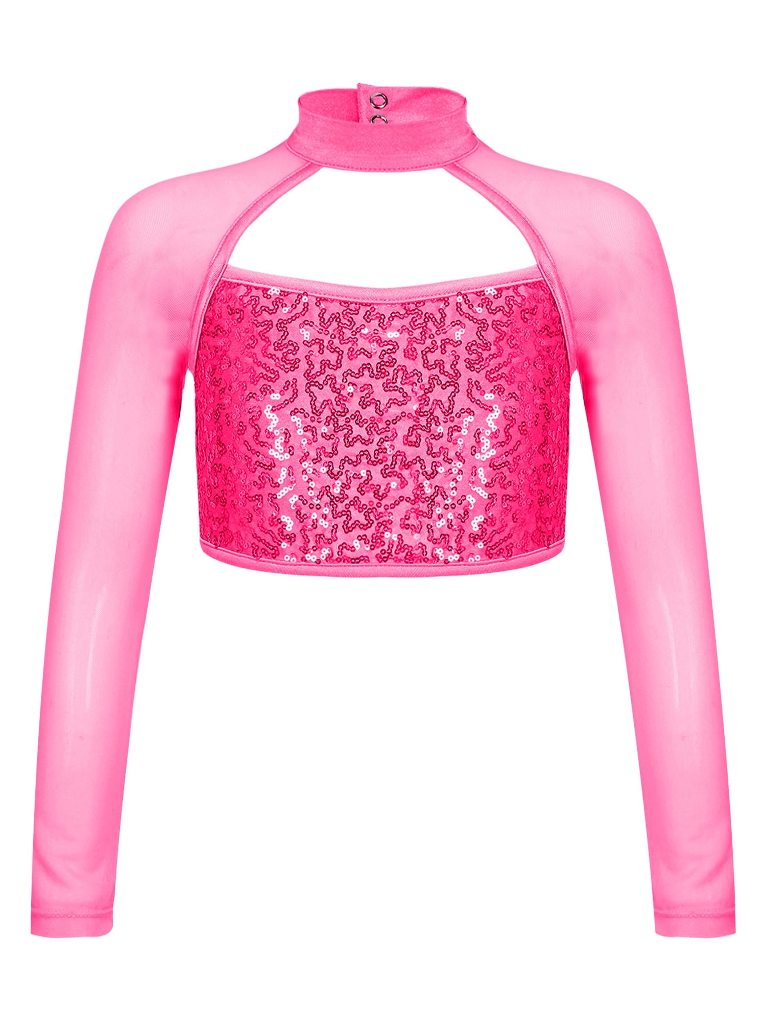 Robe De Danse Latine Enfant Fille - Crop Top Métallique Et Jupe Tutu Asymétrique - Ensemble Pour Spectacle, Jazz, Hip-hop (tailles 8-14 Ans)