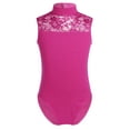 thumbnail image 1 of YiZYiF Girls Sleeveless Lace Back Ballet Dance Leotard Stretchy Gymnastic Fitness Jumpsuit Rose Red 13-14, 1 of 7