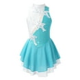 thumbnail image 1 of YiZYiF Girls Sparkly Rhinestone Mesh Splice Ballet Gymnastics Leotard Figure Skating Dress, 1 of 7