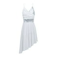 thumbnail image 1 of YiZYiF Girls V-Neck Sequined Ballet Dance Dress Lyrical Performance Camisole Leotard White 5-6, 1 of 7