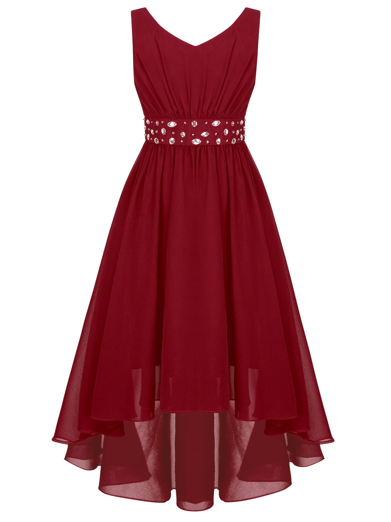 green emerald velvet dress Mac Duggal Pleated Chiffon Sleeveless V-Neck Gown - Powder Blue main image 1