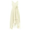 thumbnail image 1 of YiZYiF Girls V Neck Sleeveless Chiffon Wedding Party Dress Pleated Ruffle High-low Hem Dresses, 1 of 5