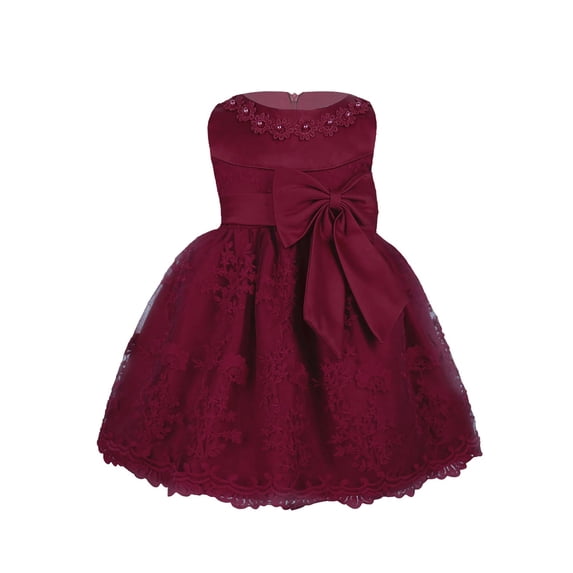 YiZYiF Infant Baby Girls Birthday Party Dress Floral Embroidered Flower Girl Baptism Dresses