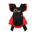 thumbnail image 1 of YiZYiF Infant Baby Girls Halloween Romper Ruffled Bodysuit Birthday Princess Tutu Dress Outfit Polka Dots 1-2, 1 of 5