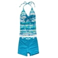 thumbnail image 1 of YiZYiF Kids Big Girls Halter Neck Printed Patterns Tankini Set Swimwear Bathing Suit, 1 of 6