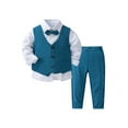 thumbnail image 1 of YiZYiF Kids Boys 4 Piece Gentleman Outfit Long Sleeve Shirt with Bowtie Pointed Hem Vest and Long Pants Suit, 1 of 7